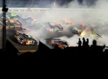 On lap 148, the race’s eighth caution came out as 19 cars were collected and the red flag shown at Daytona International Speedway. Credit: John Harrelson/Getty Images for NASCAR